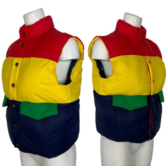 Mother The Pillow Talk Tri Color Vest Jacket XS Building Blocks Striped Puffer - Picture 3 of 12